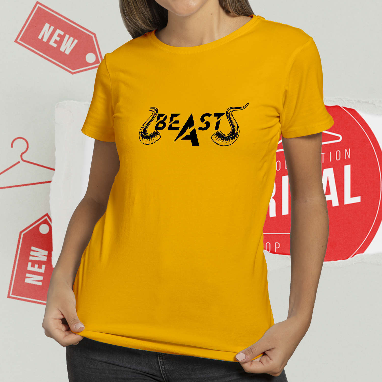 Printed Cotton T Shirts | Beast| | Round Neck Half Sleeve |Regular Fit